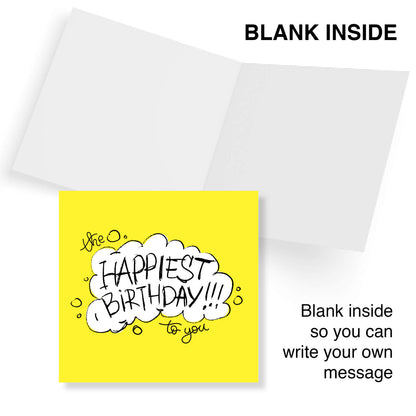 The Happiest Birthday – Yellow Birthday Card