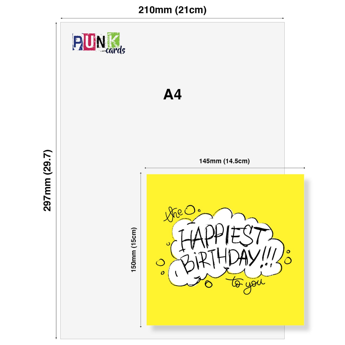 The Happiest Birthday – Yellow Birthday Card