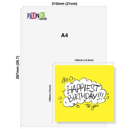 The Happiest Birthday – Yellow Birthday Card