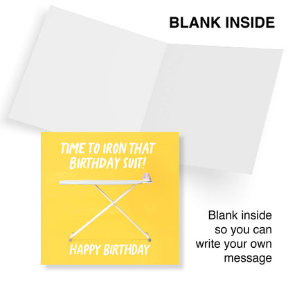 Time to Iron That Birthday Suit Card