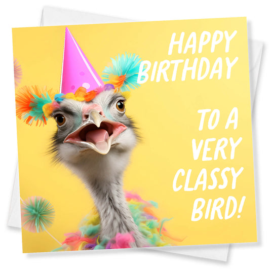 Classy Bird Ostrich – Funny Animal Birthday Card