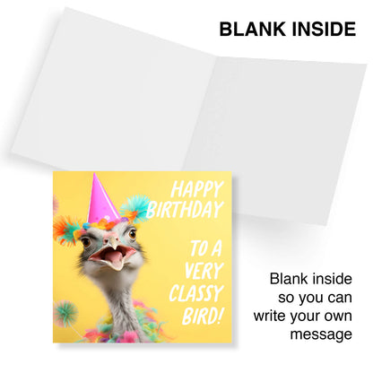 Classy Bird Ostrich – Funny Animal Birthday Card