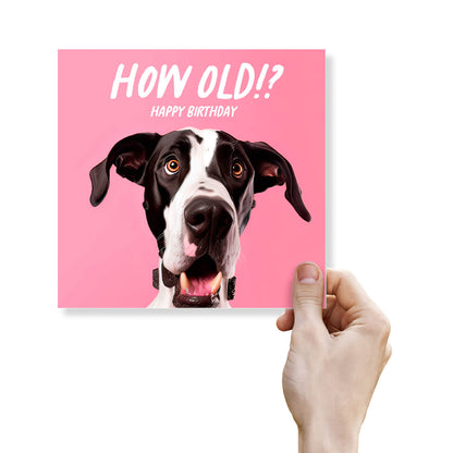 How Old!? – Great Dane Birthday Card