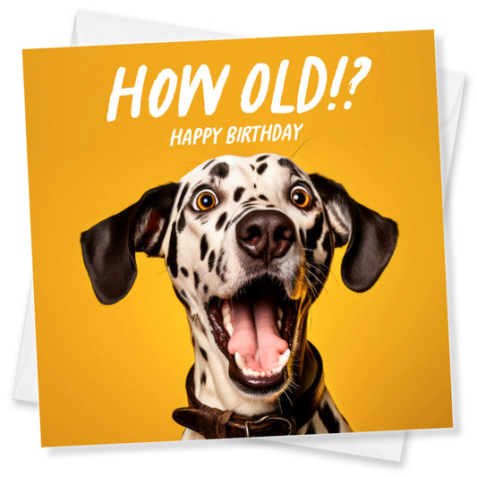 How Old!? – Dalmatian Birthday Card