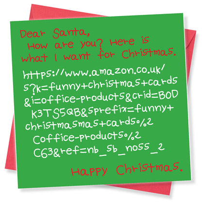 "Dear Santa... Here's What I Want" - Funny Amazon Christmas Card