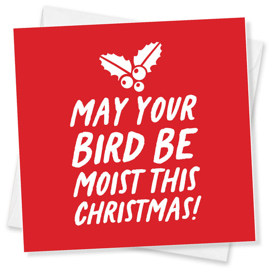 "May Your Bird Be Moist" - Cheeky Christmas Card