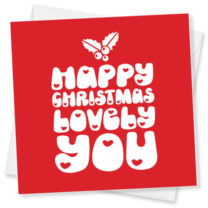 "Happy Christmas Lovely You" Retro Heart Card