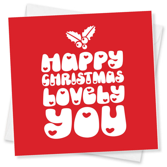 "Happy Christmas Lovely You" Retro Heart Card