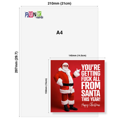 You're Getting Fuck All from Santa Christmas Card
