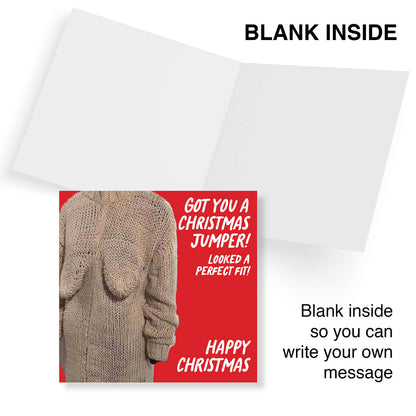 "Got You a Christmas Jumper – Looked a Perfect Fit!" Knitted Boob Jumper Card