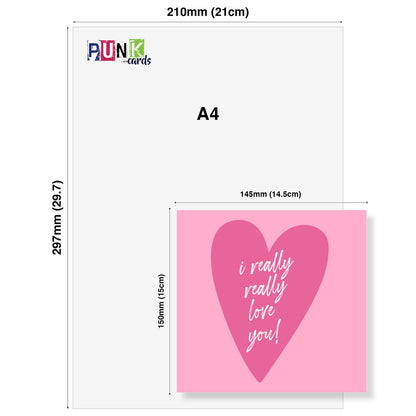 I Really Really Love You – Pink Heart Card