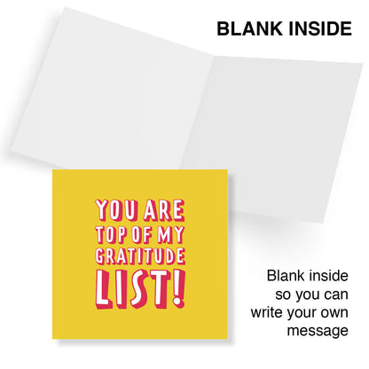 You Are Top of My Gratitude List!